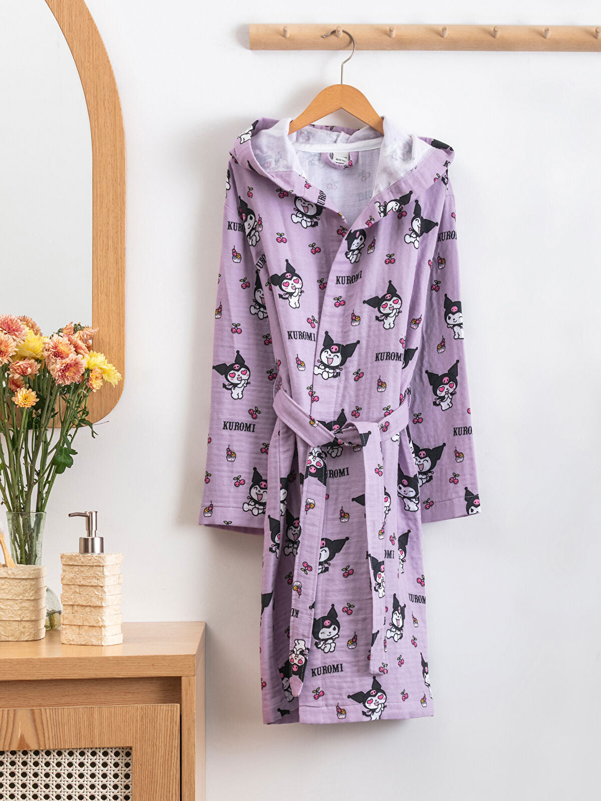 Kuromi Print Girls Kids Coat