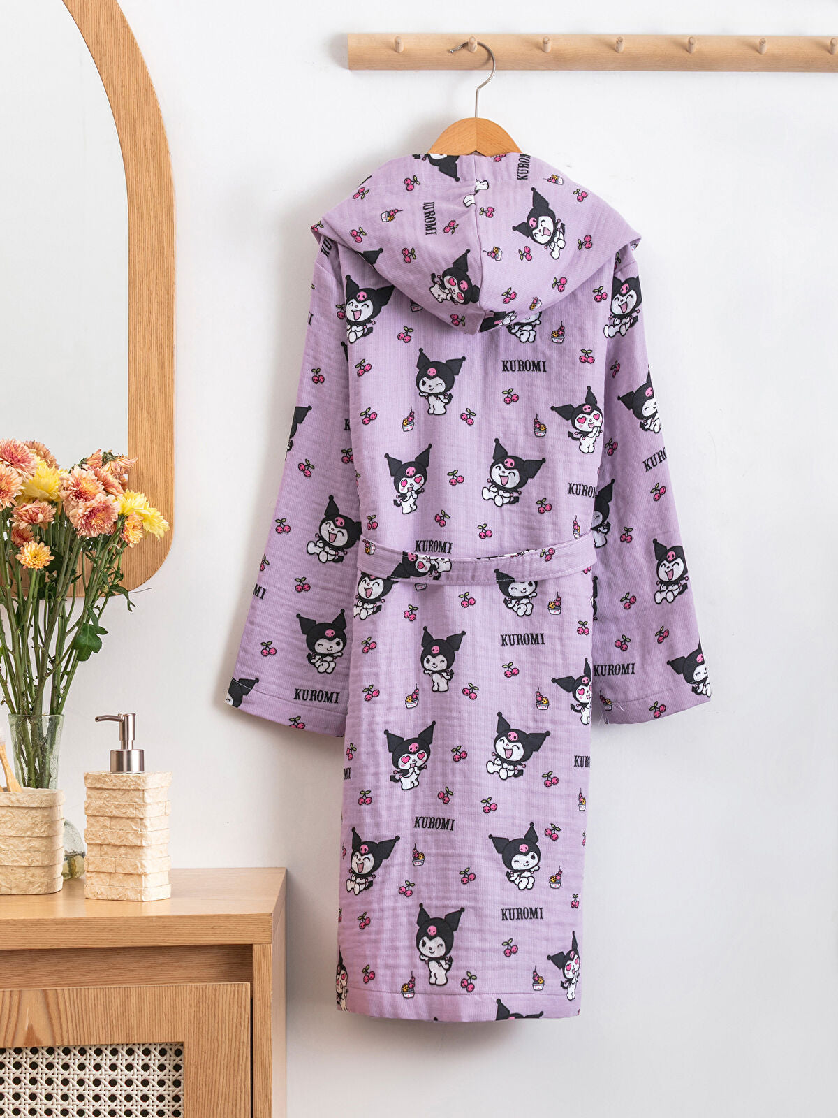 Kuromi Print Girls Kids Coat