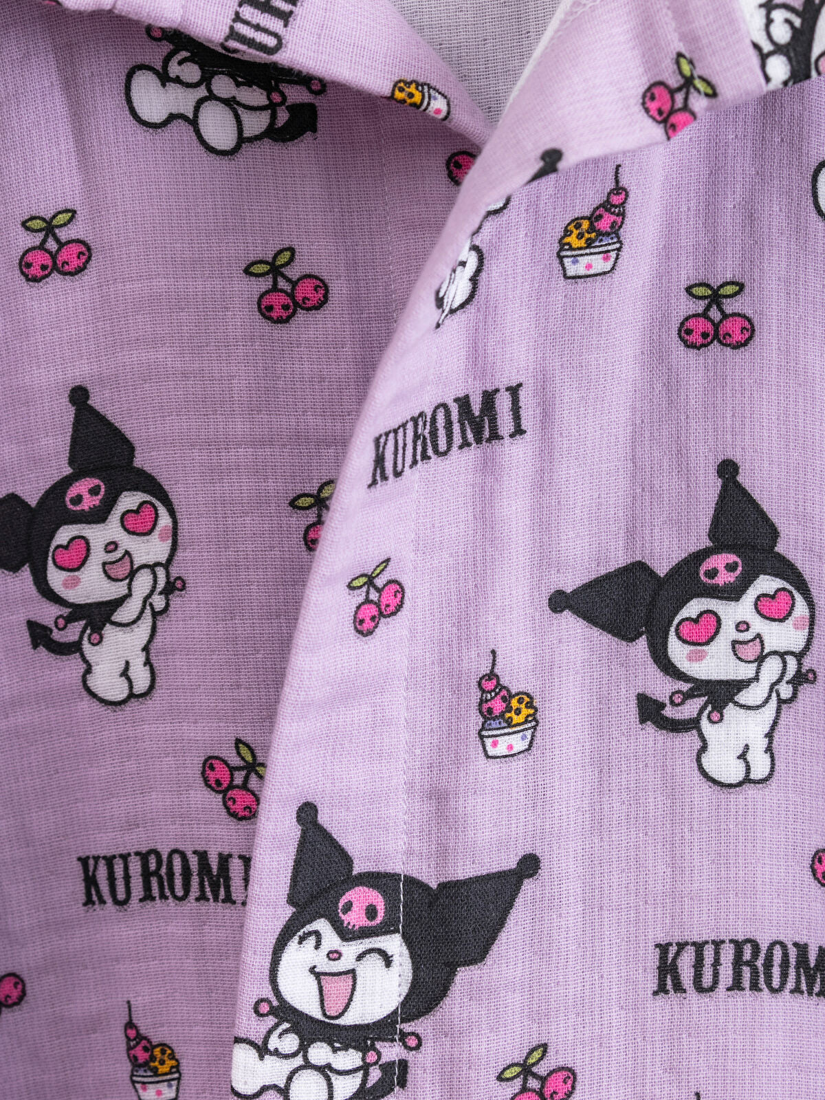 Kuromi Print Girls Kids Coat