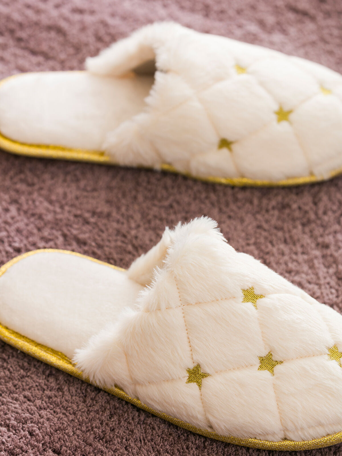 Star Patterned Women's Fleece Home Slipper