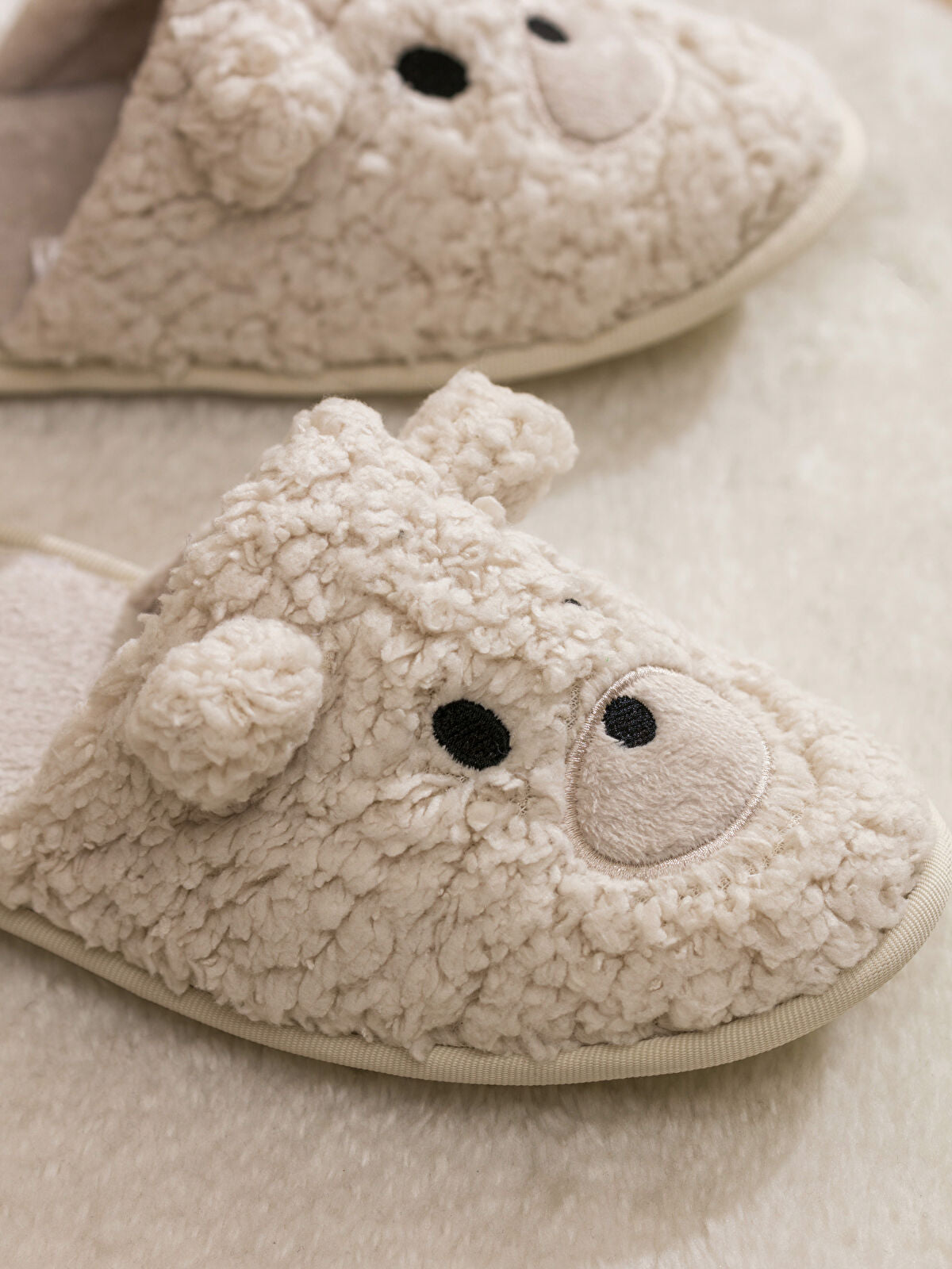 3D Applique Fleece Women's House Slippers