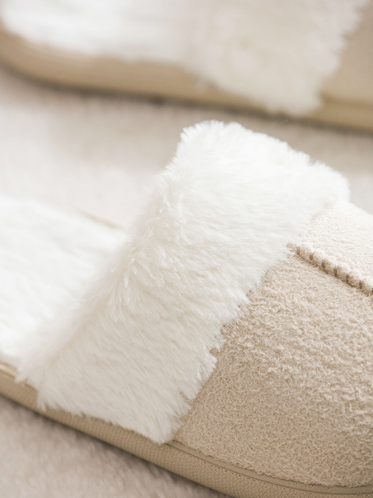 Wool Fleece Women's Home Slippers with Heat Protection