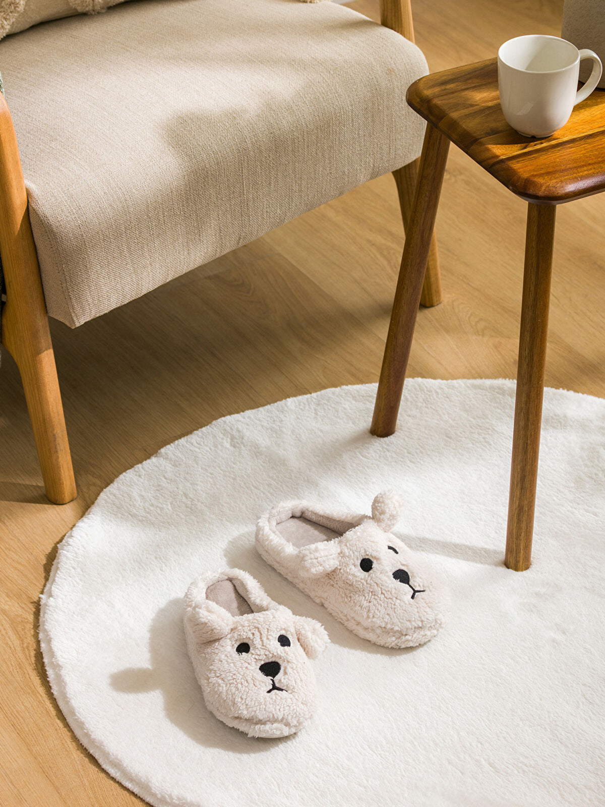 Dog Figurine Fleece Women's Home Slipper