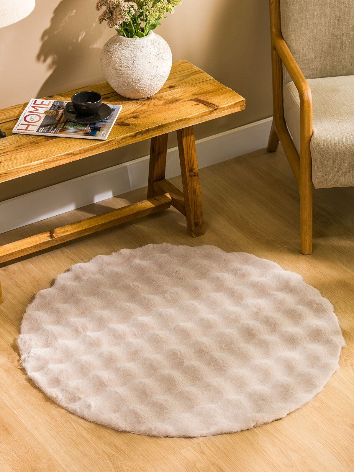 Tomurcuk Patterned Rug 90x90 cm