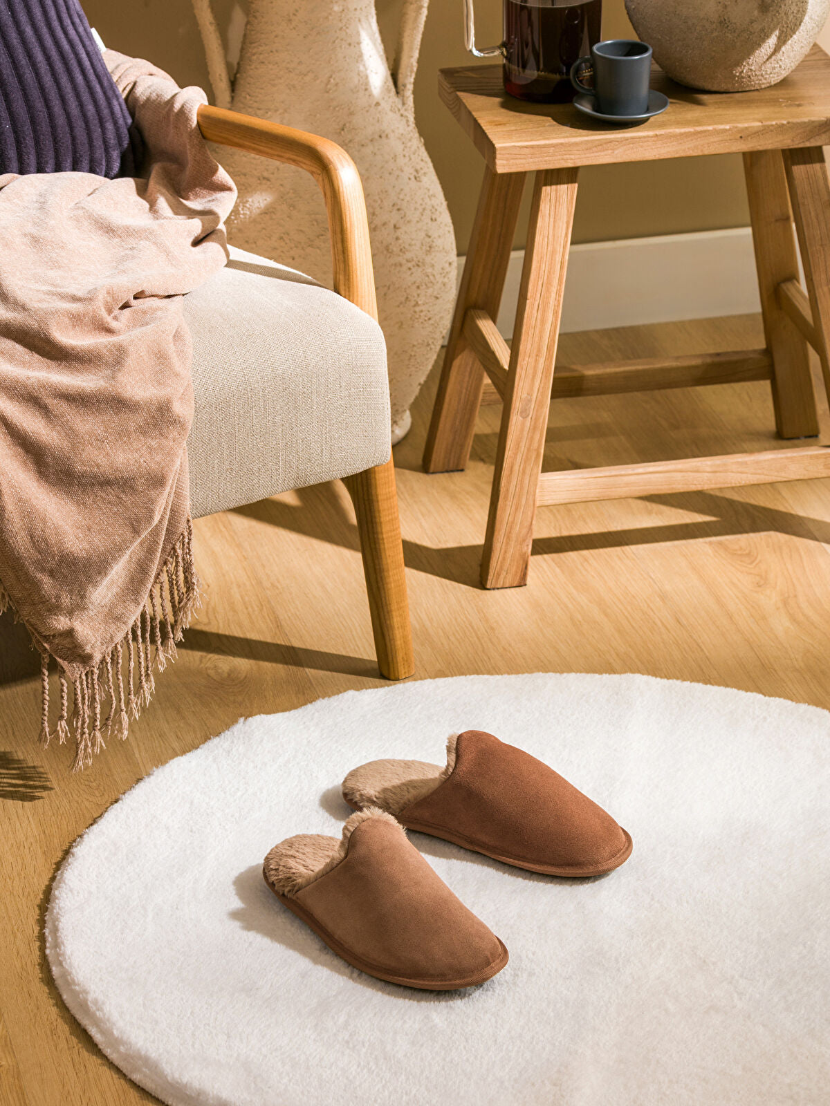Fleece-Lined Men's Home Slippers