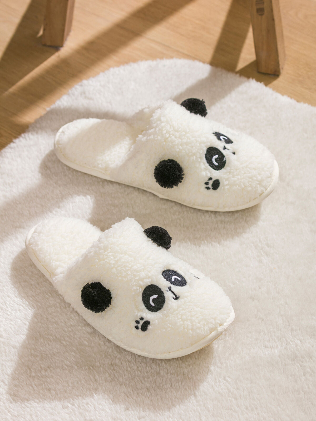 Panda Figure Fleece Women's House Slipper