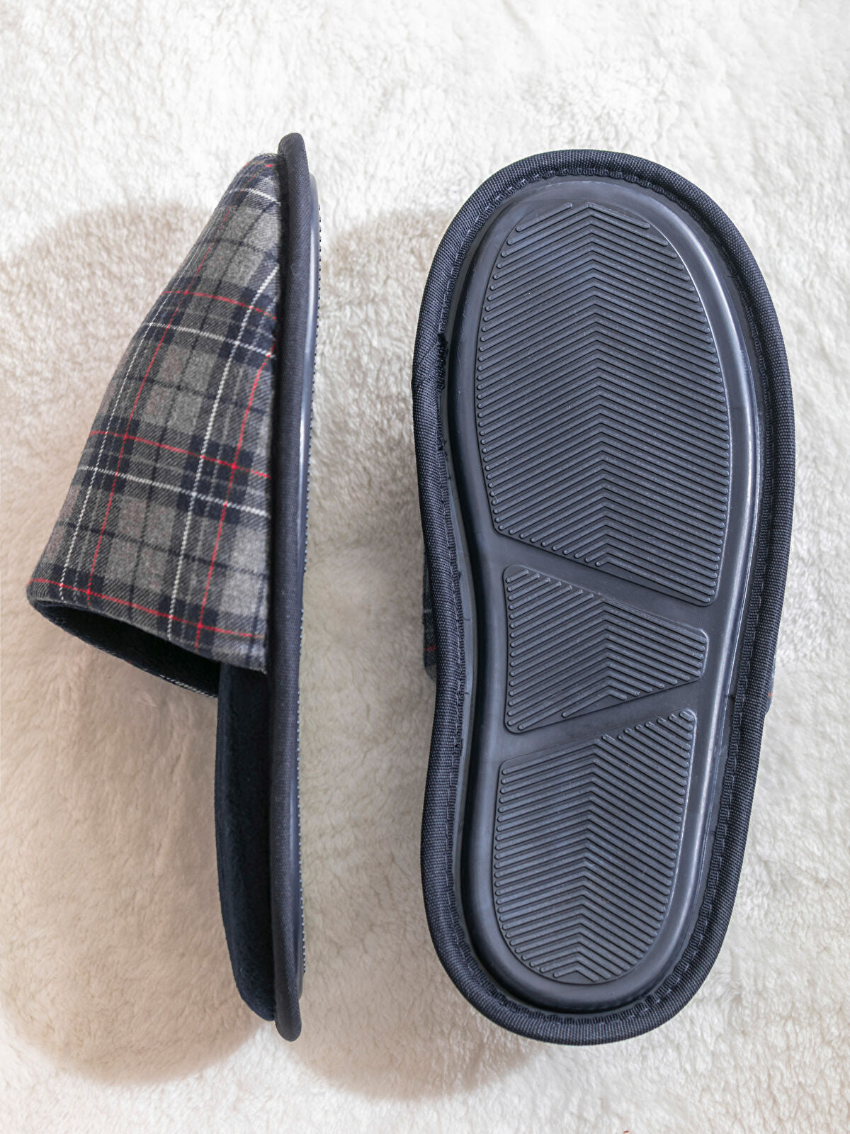 Ekose Patterned Men's House Slippers