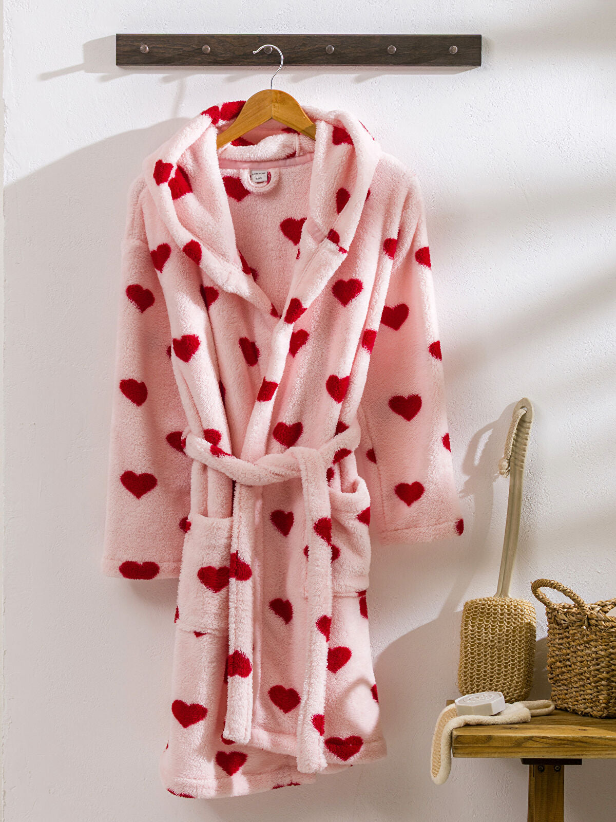 Heart Embroidered Woman's Robe