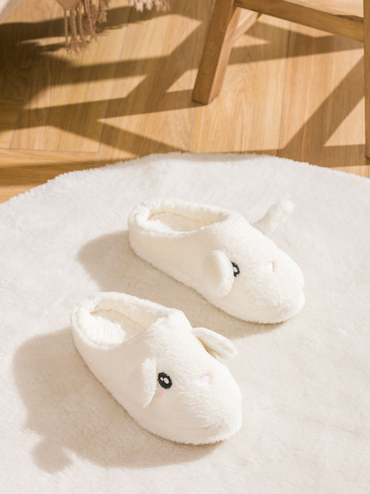 Hare Figure Fleece Woman's Home Slipper