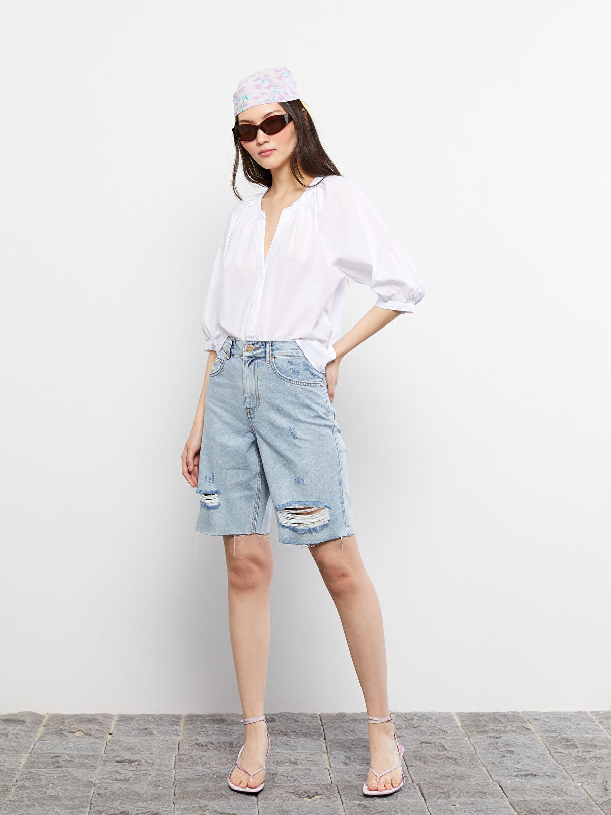 High Waist Standard Fit Straight Pocket Women's Rodeo Jeans Shorts