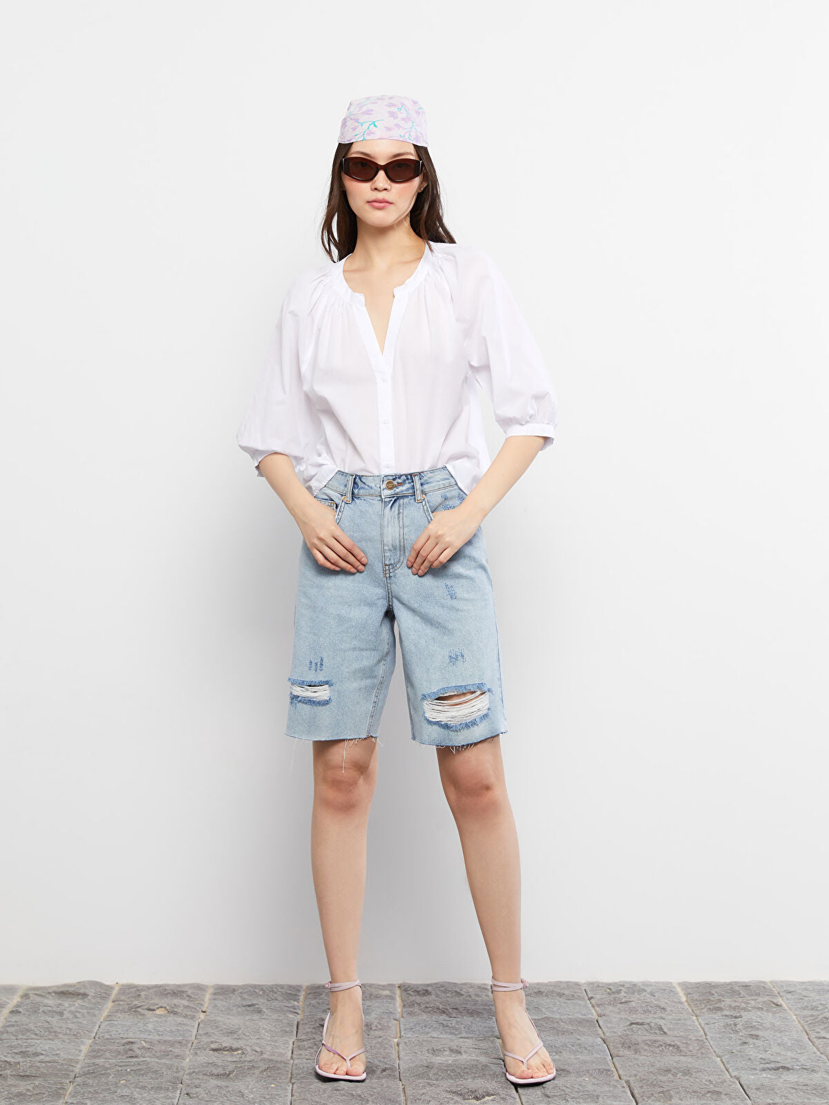 High Waist Standard Fit Straight Pocket Women's Rodeo Jeans Shorts