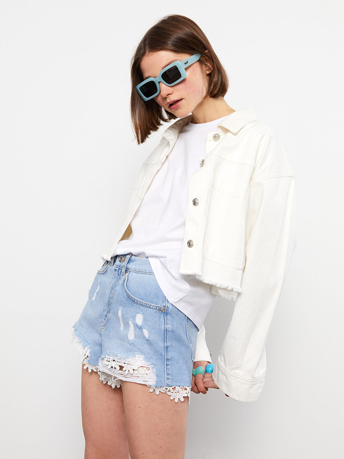 High Waist Mom Fit Seam Rodeo Women's Denim Shorts