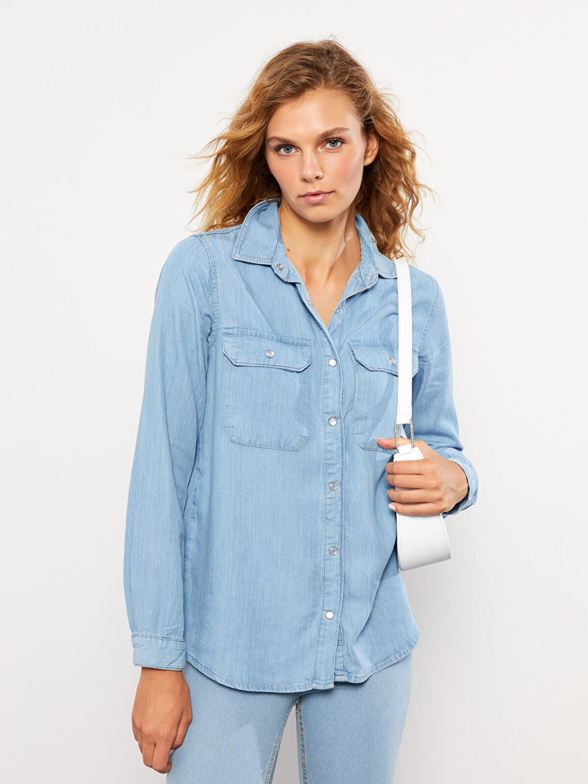Straight Long Sleeve Women's Jean Top