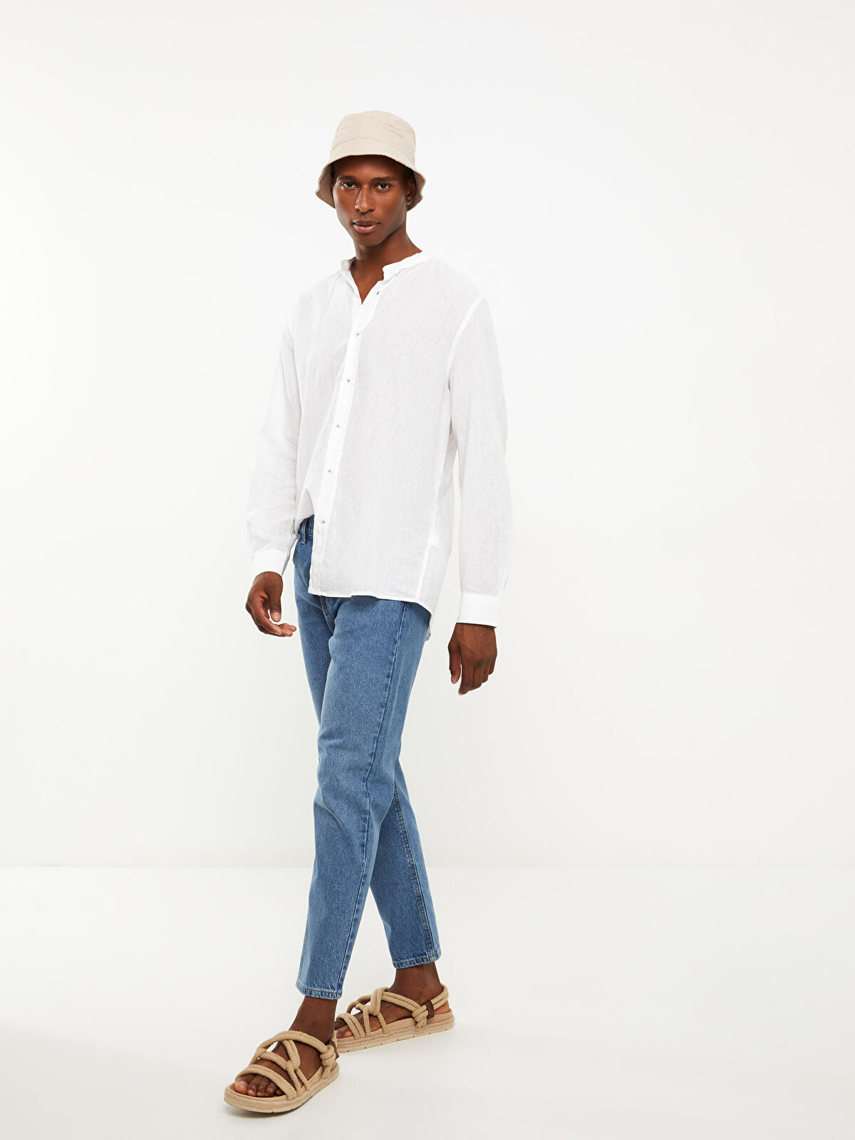 730 Mandarin Collar Men's Jeans Pants