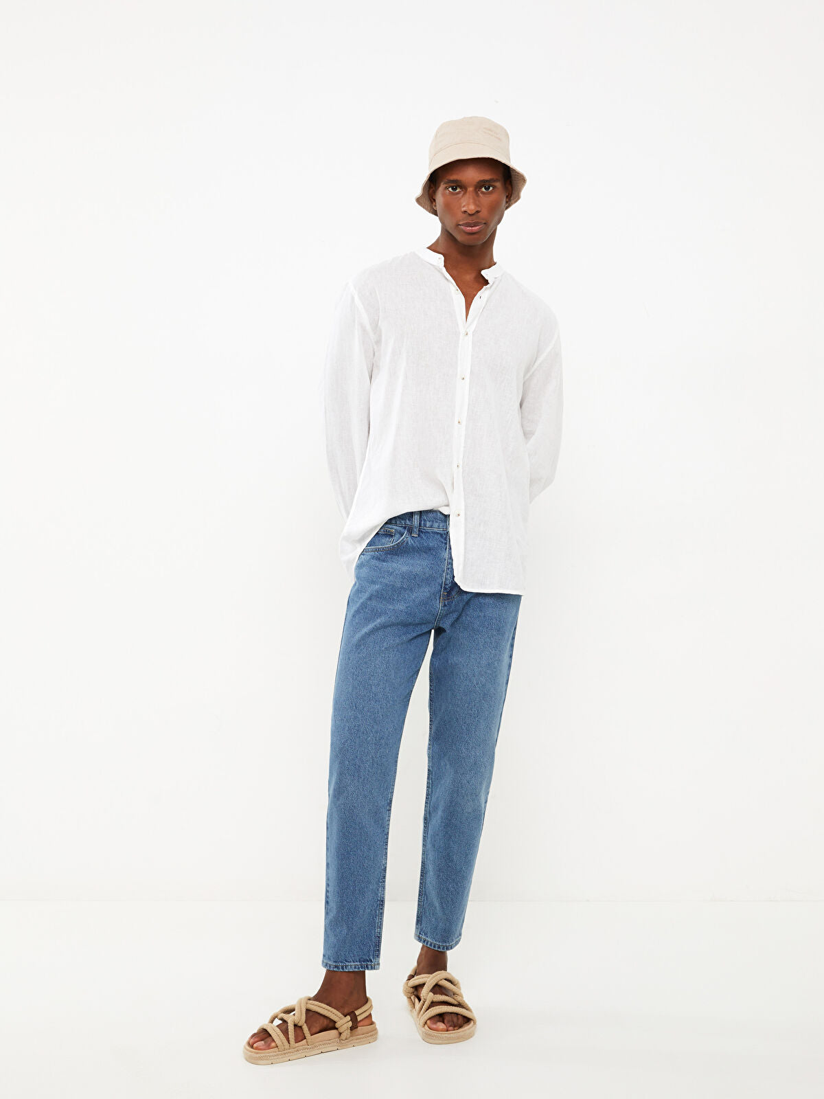730 Mandarin Collar Men's Jeans Pants