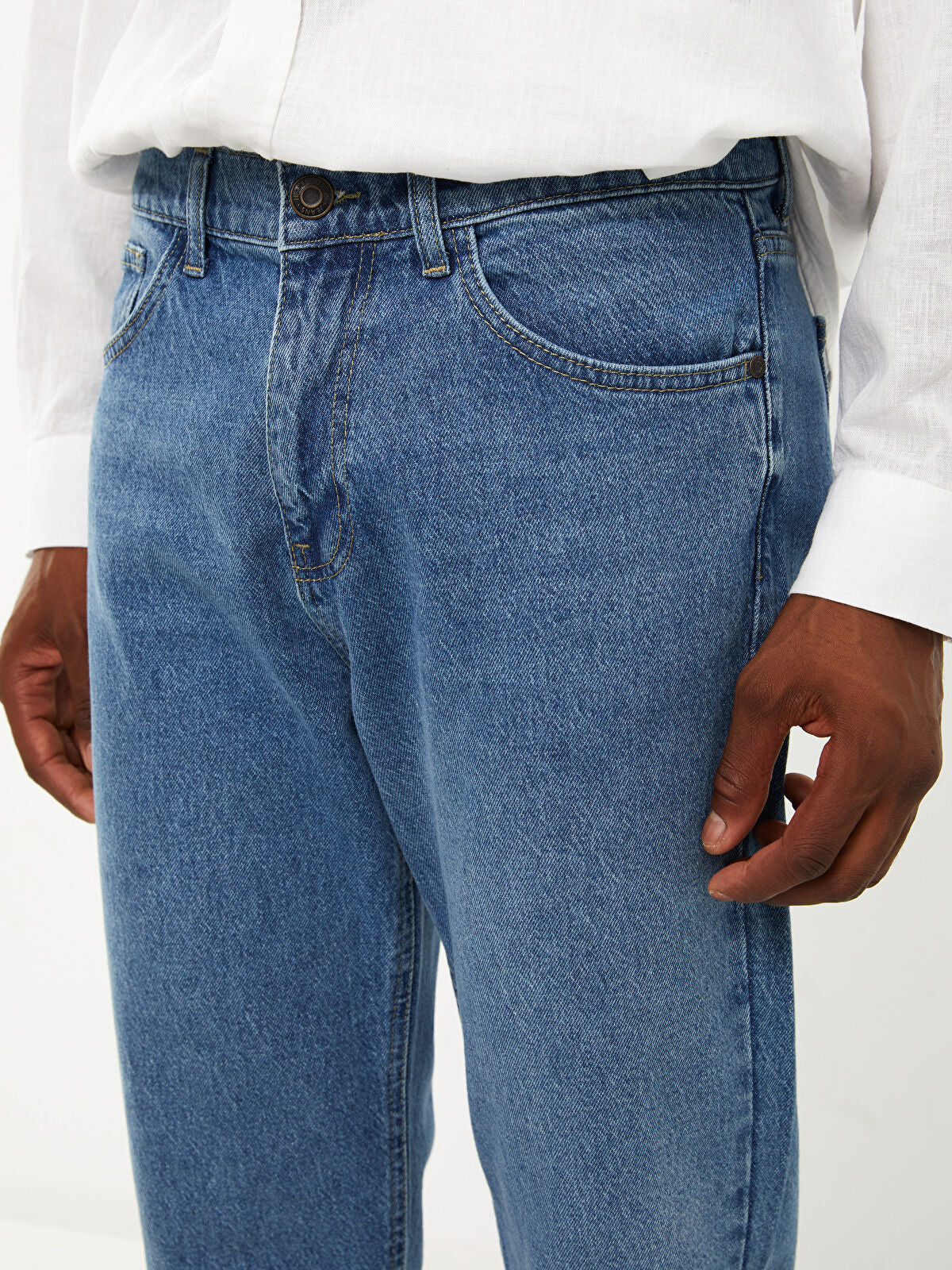 730 Mandarin Collar Men's Jeans Pants