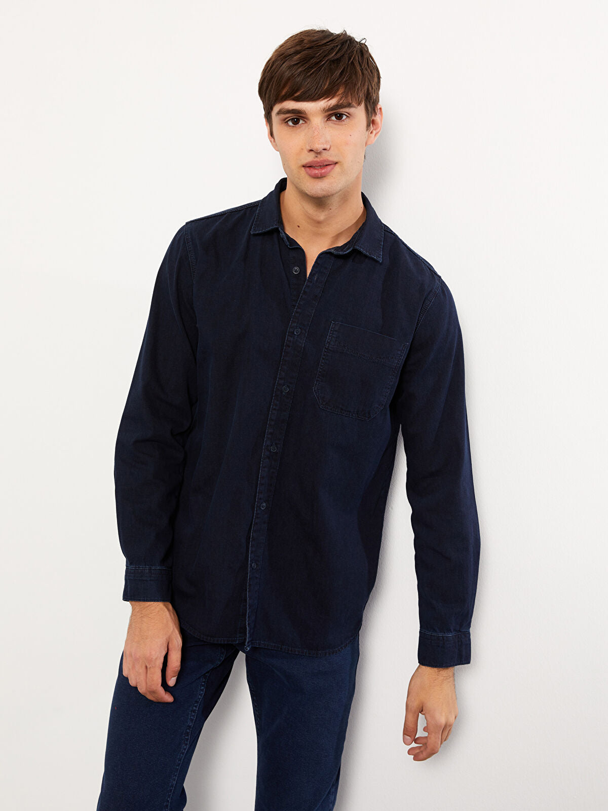 Regular Fit Long Sleeve Men's Jeans T-shirt