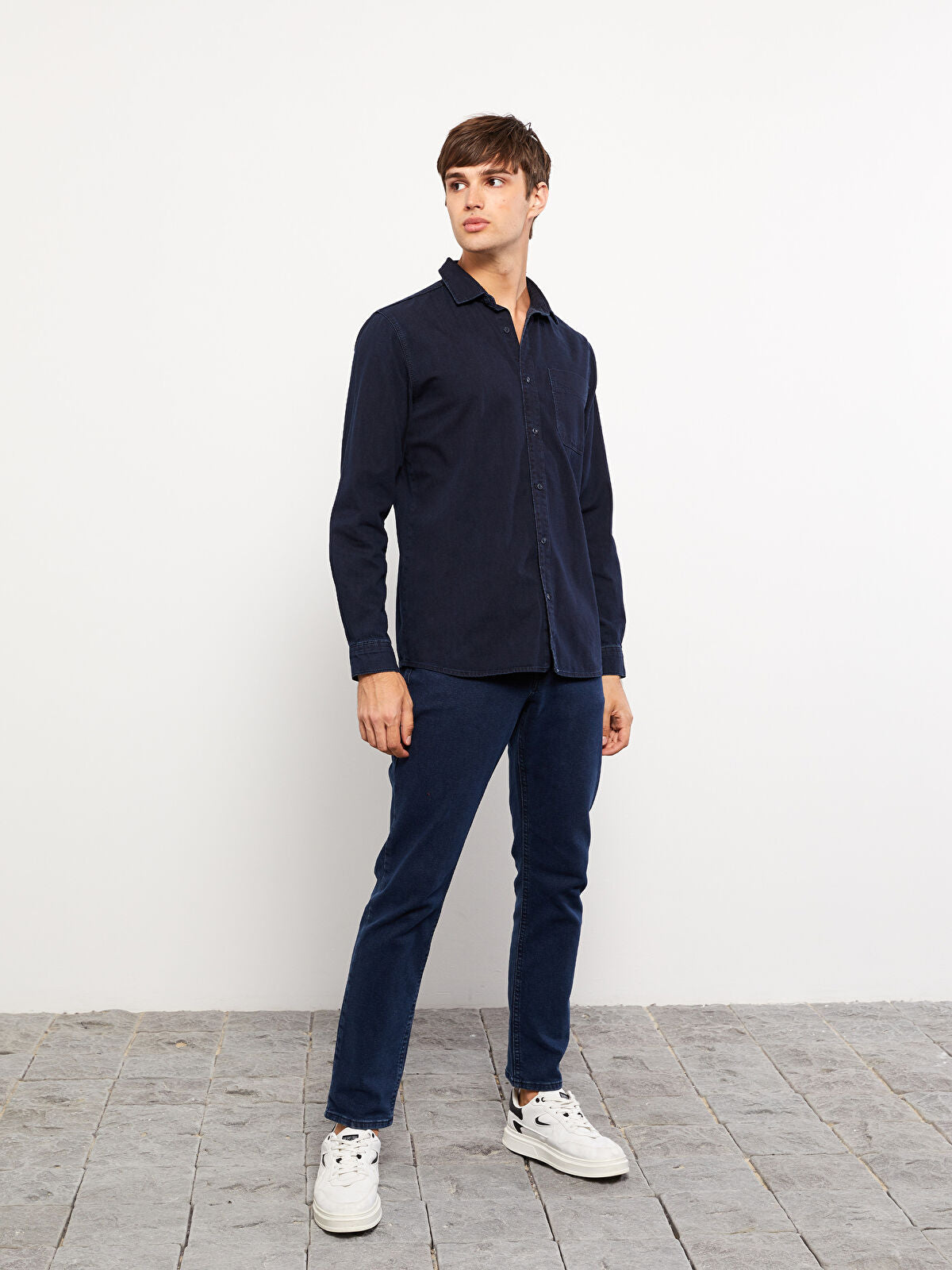 Regular Fit Long Sleeve Men's Jeans T-shirt