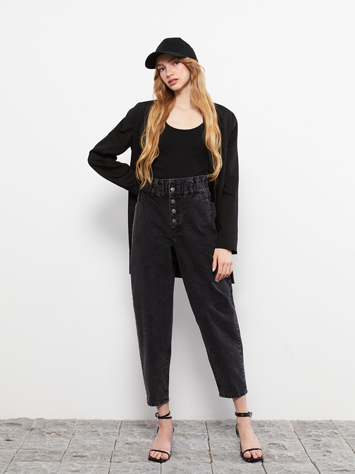 High Waist Slouchy Straight Rodeo Jean Pantalon for Women