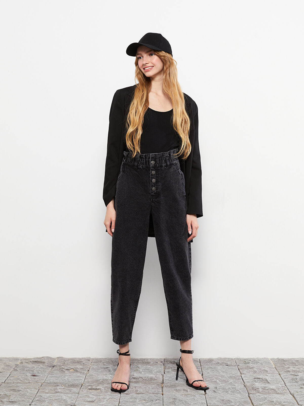 High Waist Slouchy Straight Rodeo Jean Pantalon for Women