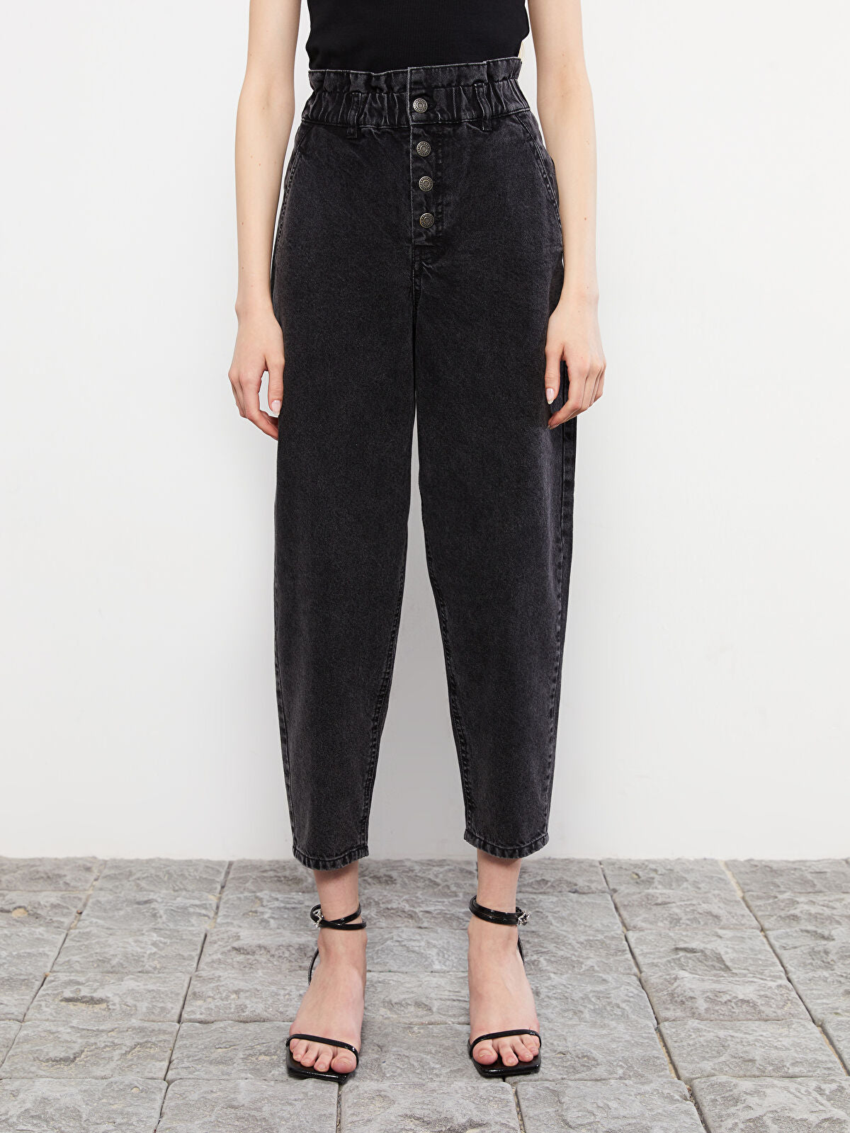 High Waist Slouchy Straight Rodeo Jean Pantalon for Women