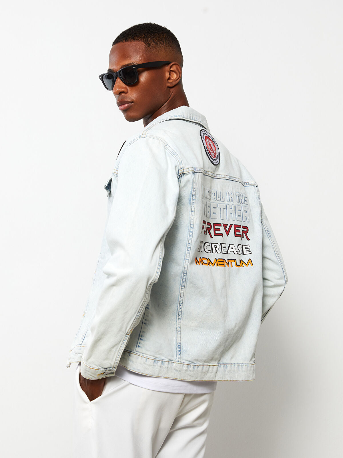 Standard Mold Printed Men's Jeans Jacket