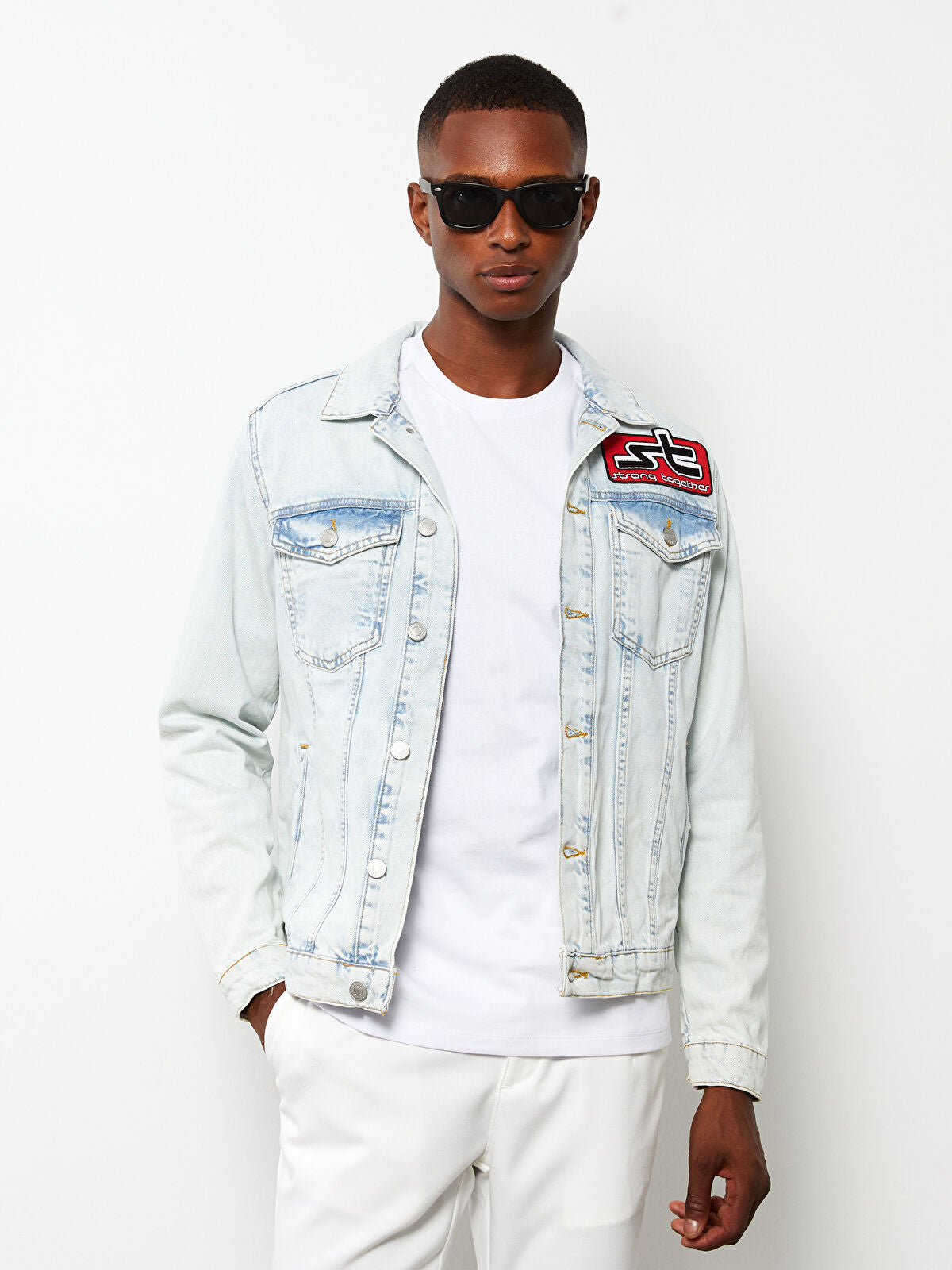 Standard Mold Printed Men's Jeans Jacket