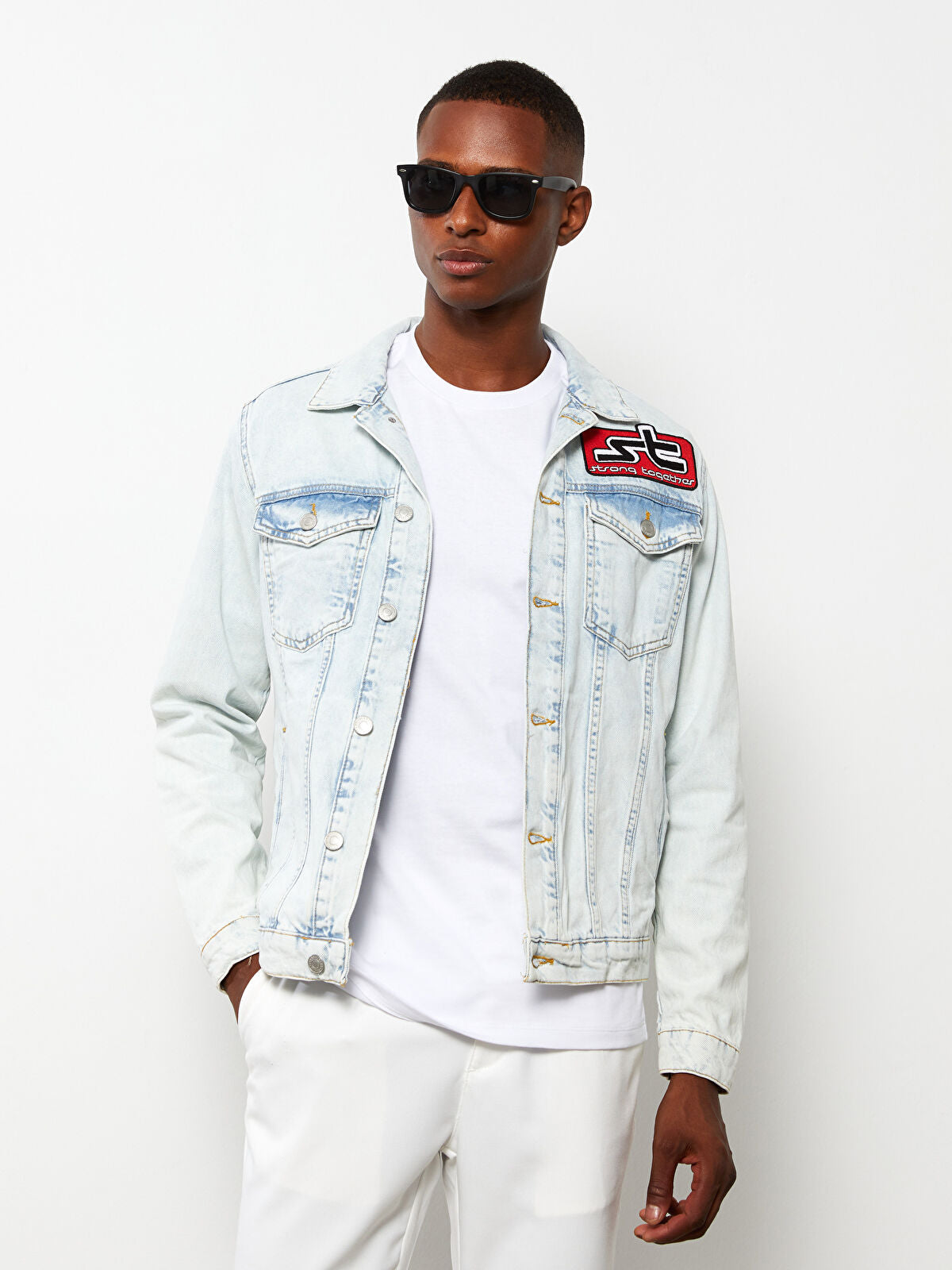 Standard Mold Printed Men's Jeans Jacket