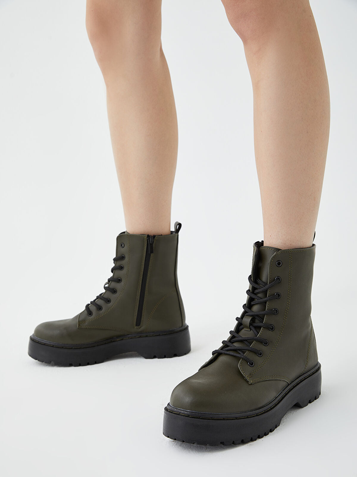 Leather-Look Strap and Buckle Women's Boot