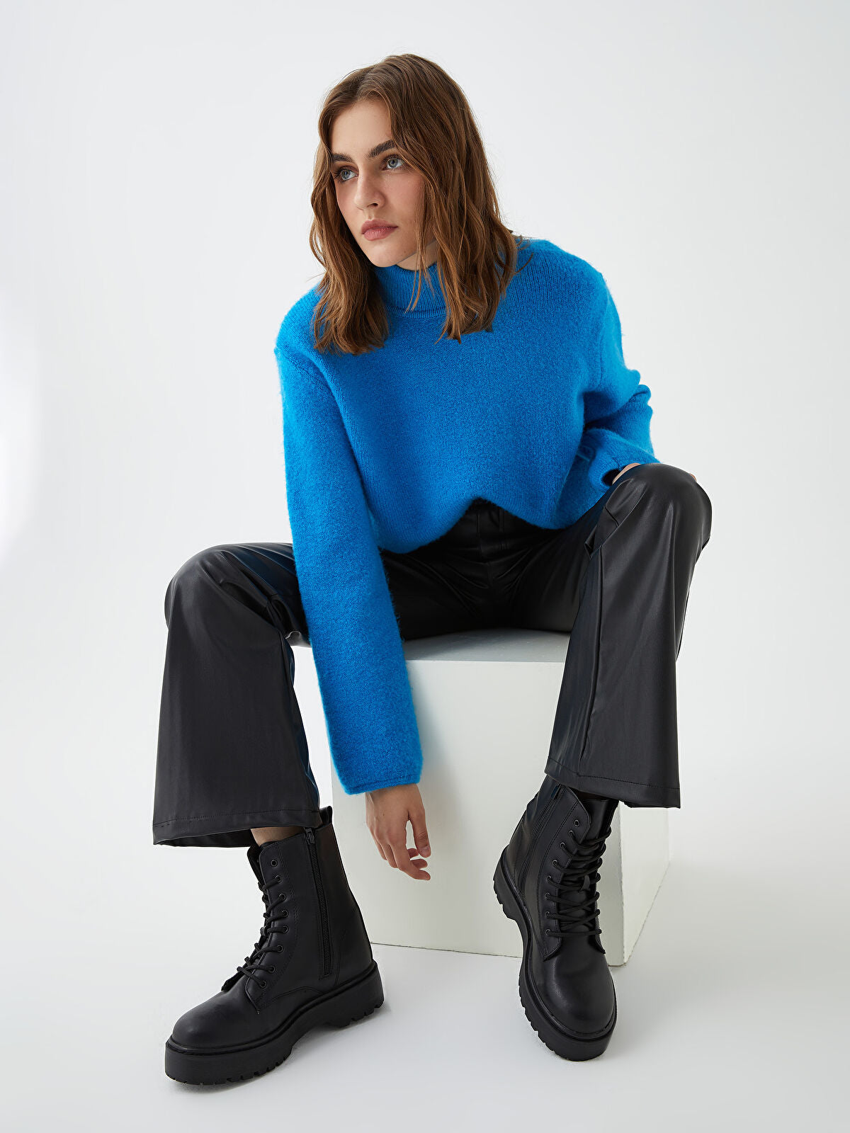Leather-Look Strap and Buckle Women's Boot
