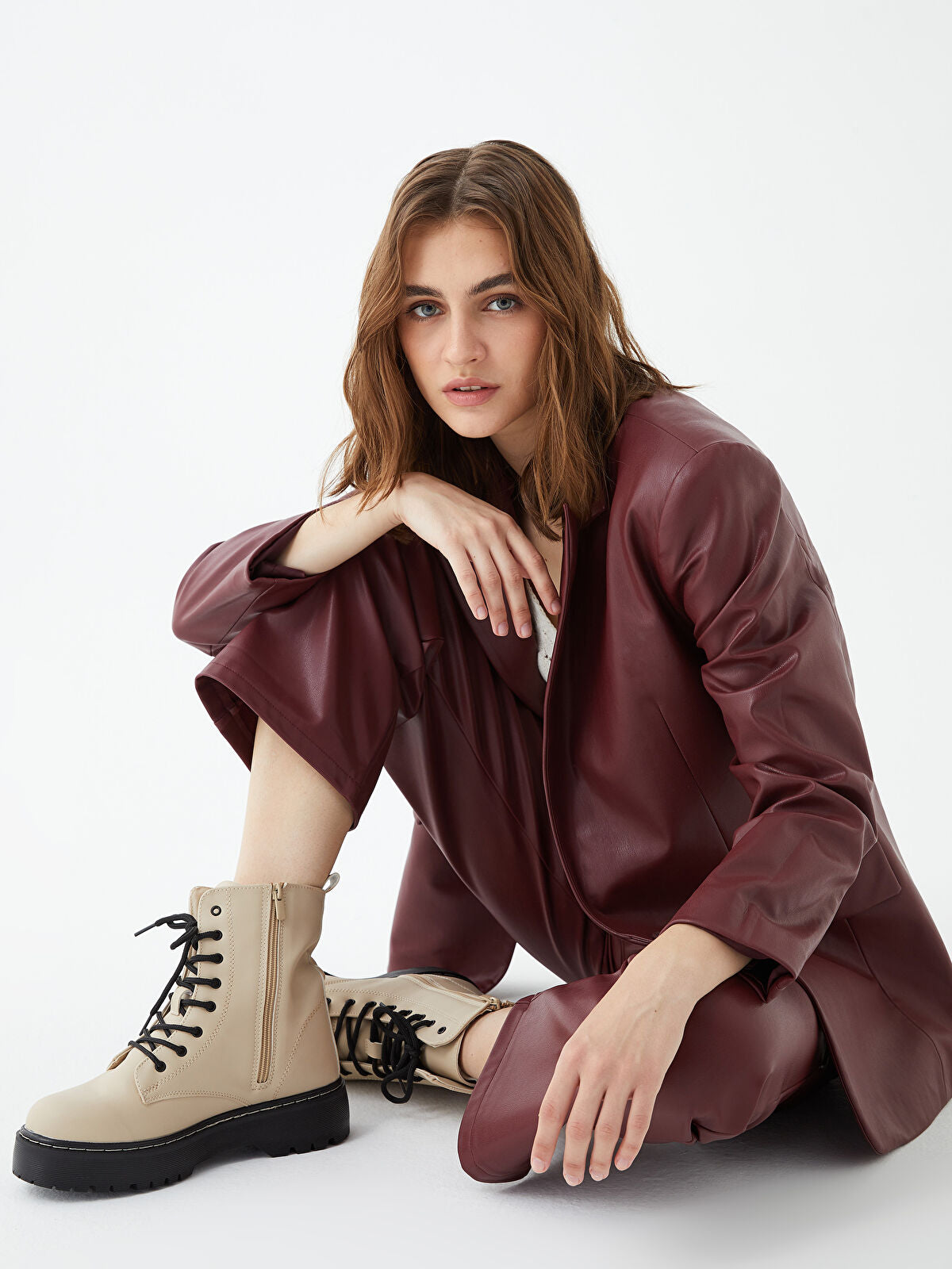 Leather-Look Strap and Buckle Women's Boot