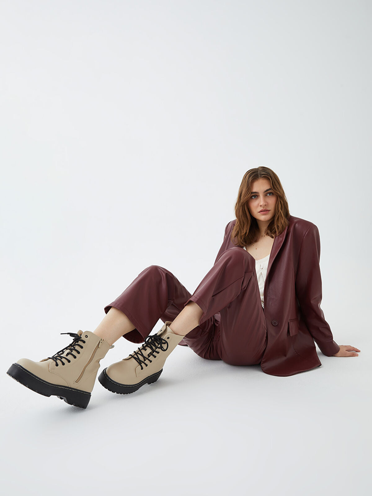 Leather-Look Strap and Buckle Women's Boot