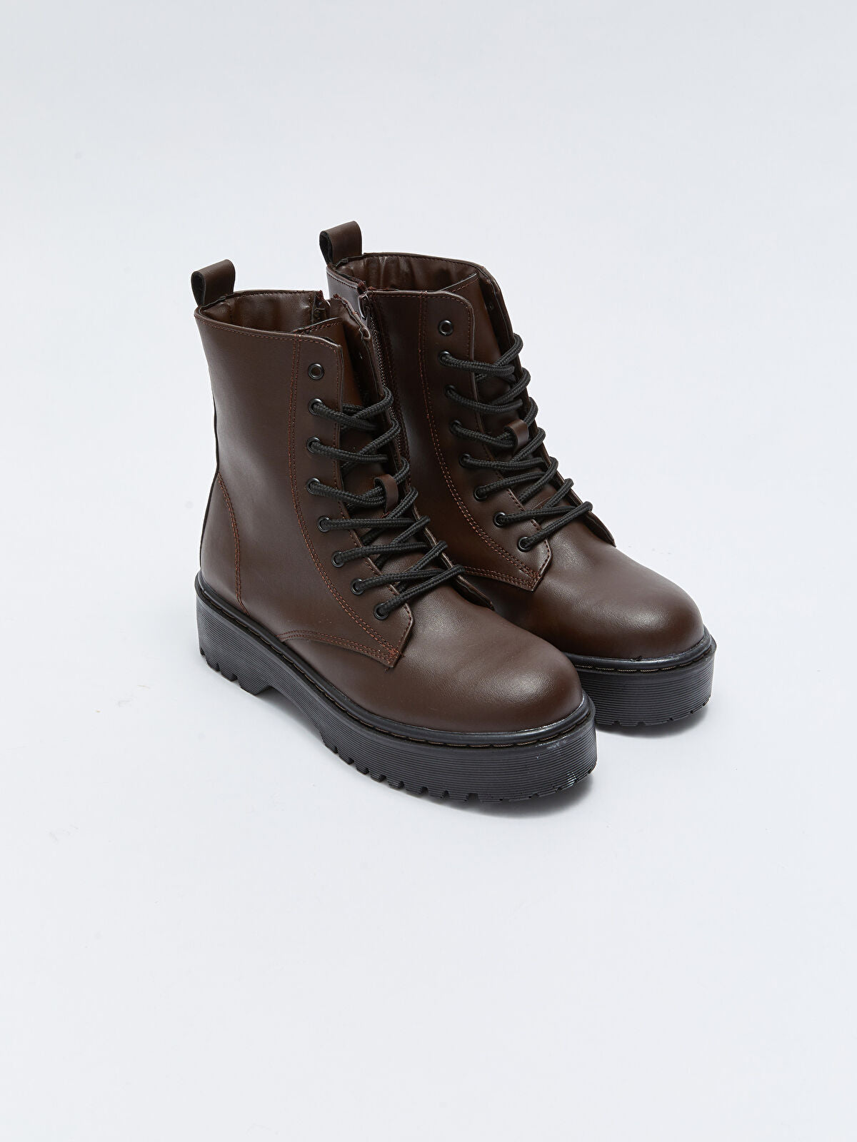 Leather-Look Ankle Women's Winter Boot