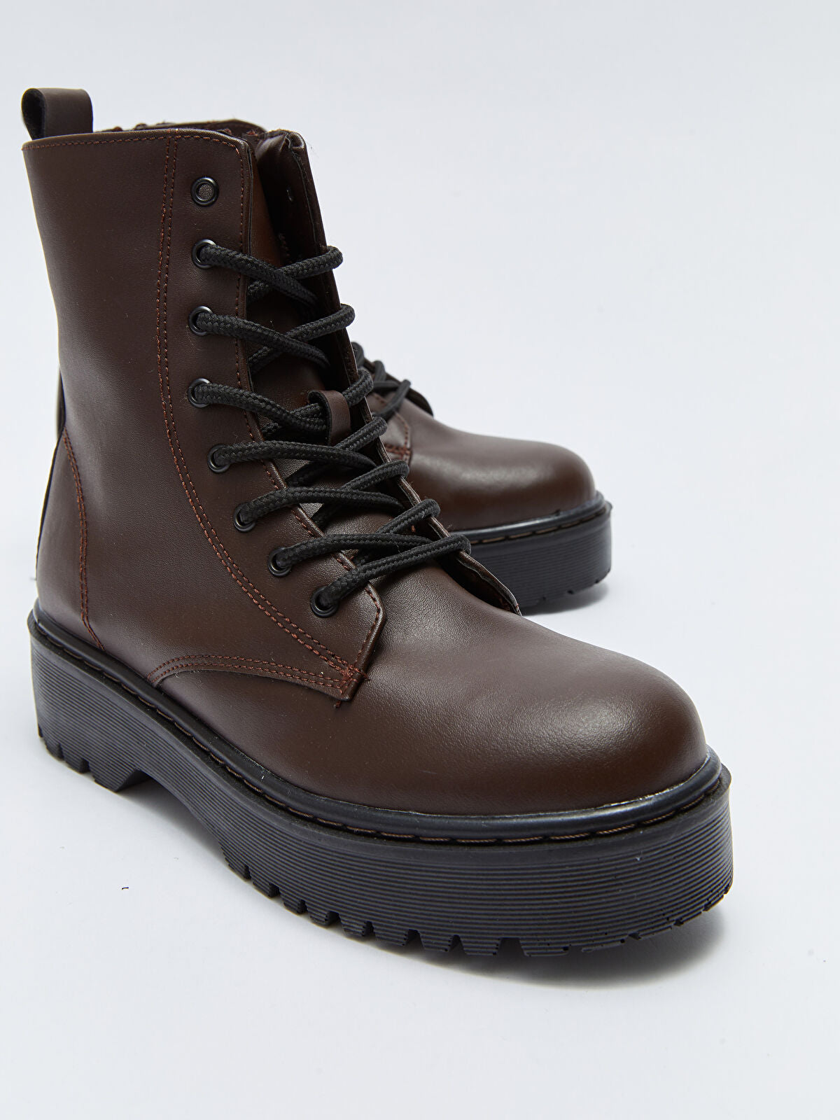 Leather-Look Ankle Women's Winter Boot