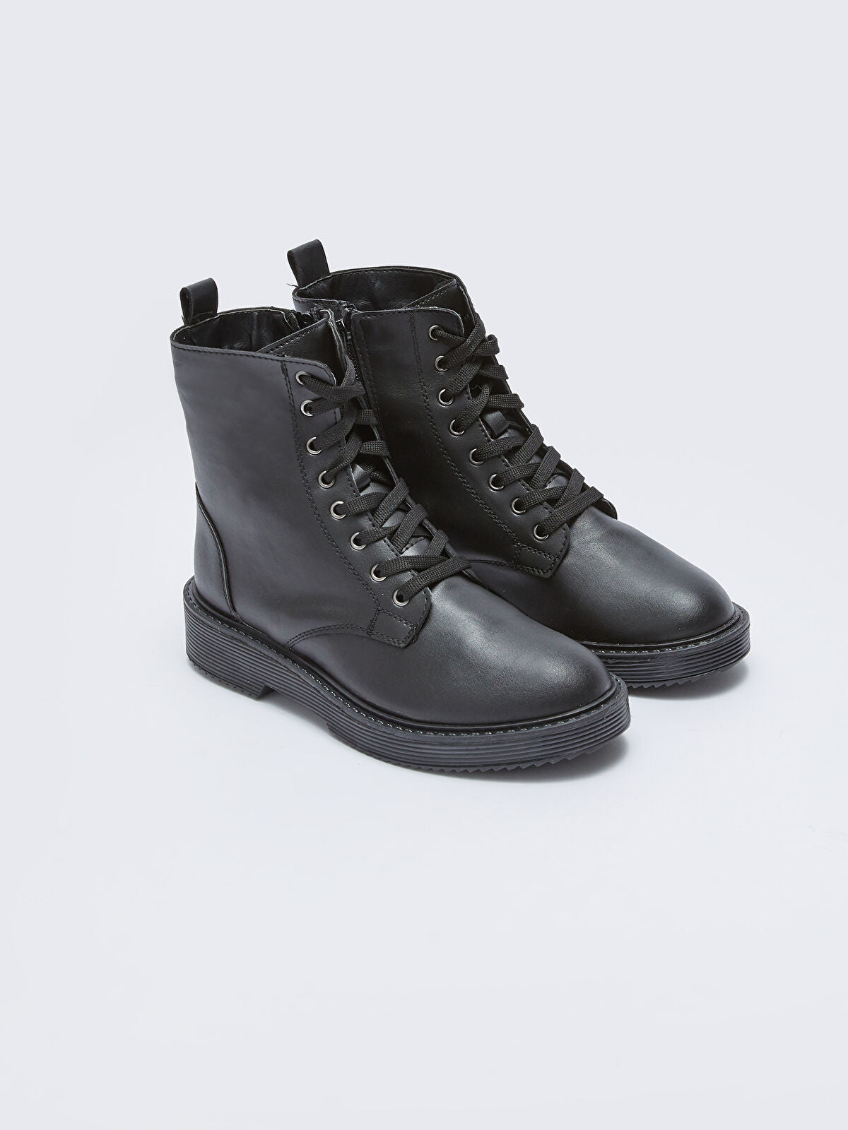 Leather-Look Heeled Women's Shoe