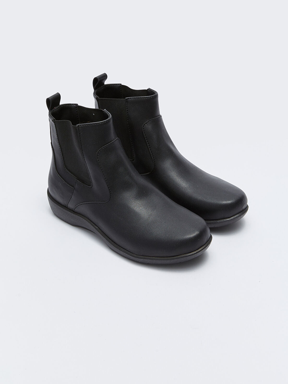Leather-Look Ankle Woman Boot