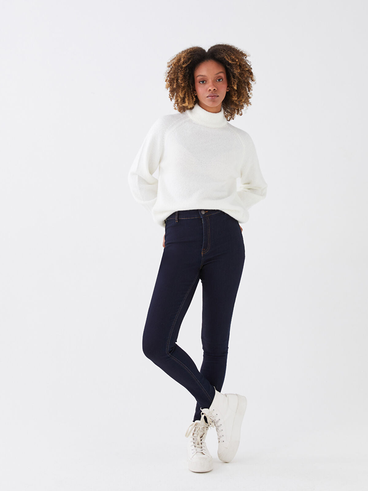 High Waist Jupiter Super Skinny Fit Lining Women's Jeans Pants