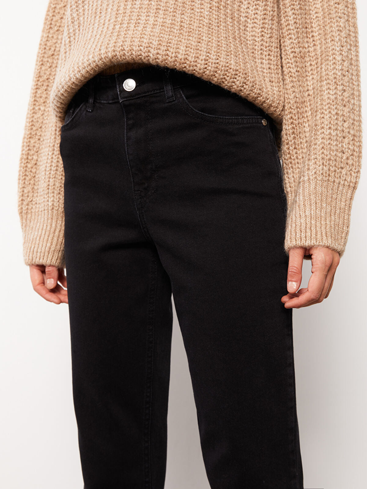 High Waist Straight Fit Women's Jeans Pants