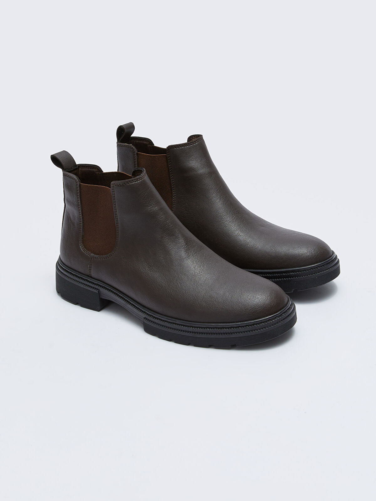 Leather-Look Sides Rubber Sole Men's Boot