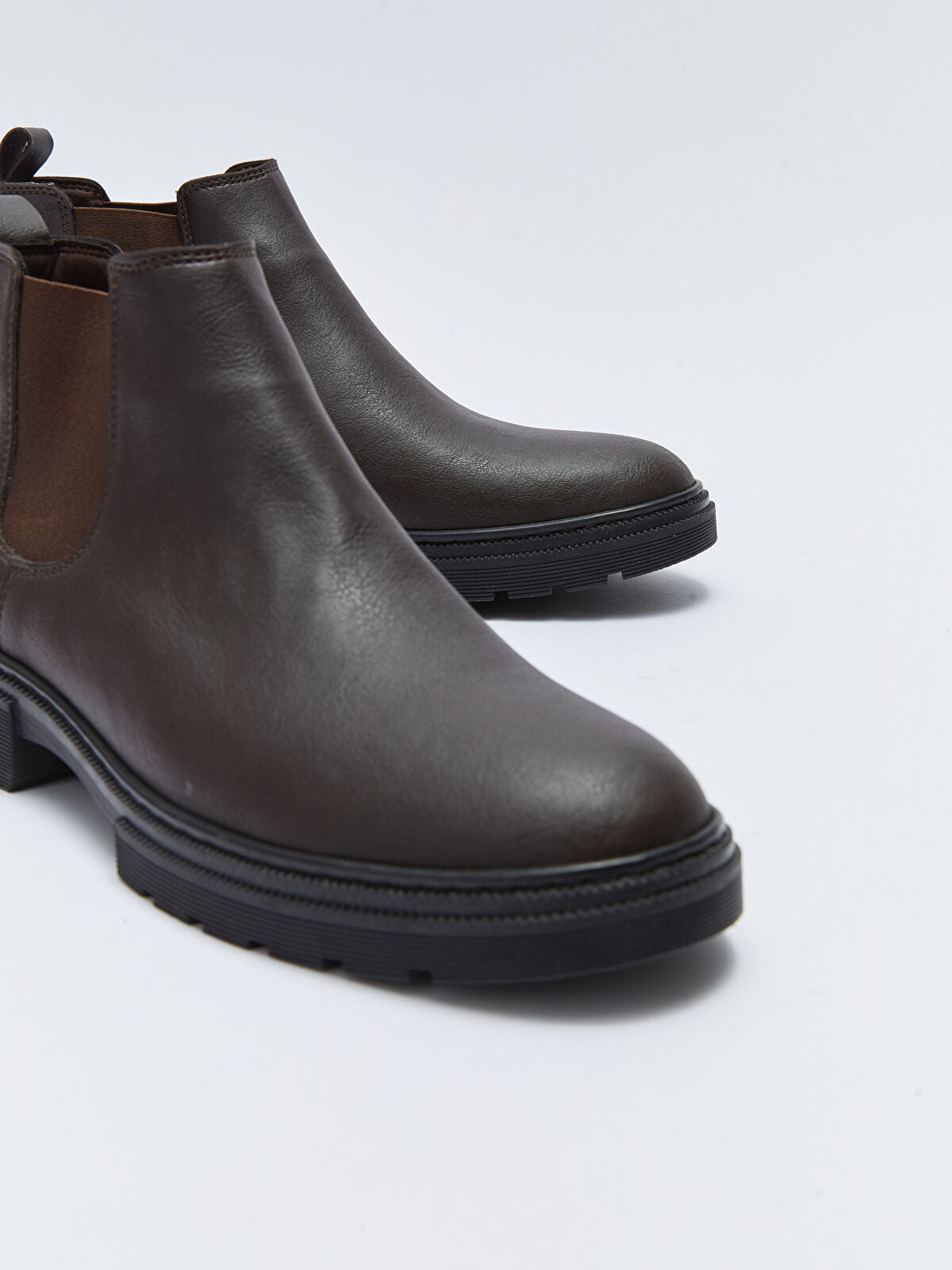 Leather-Look Sides Rubber Sole Men's Boot