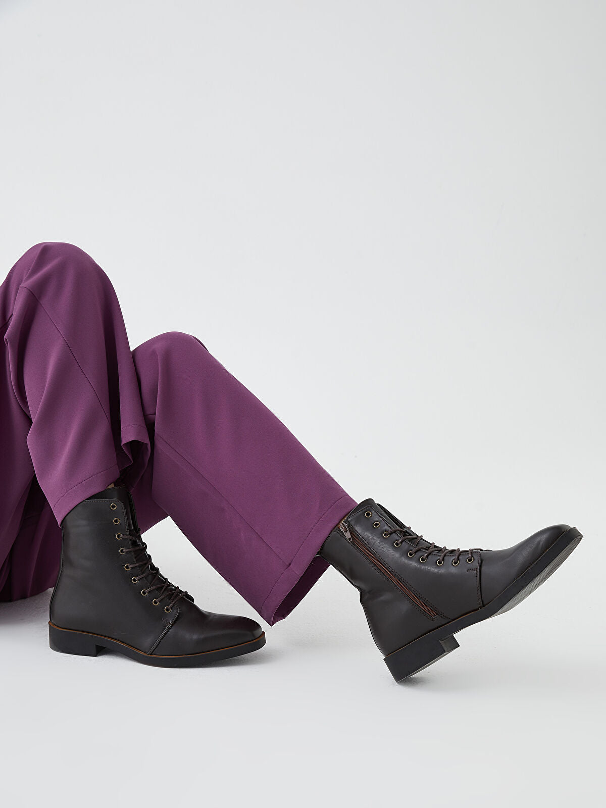 Leather-Look Ankle Women's Heeled Boot