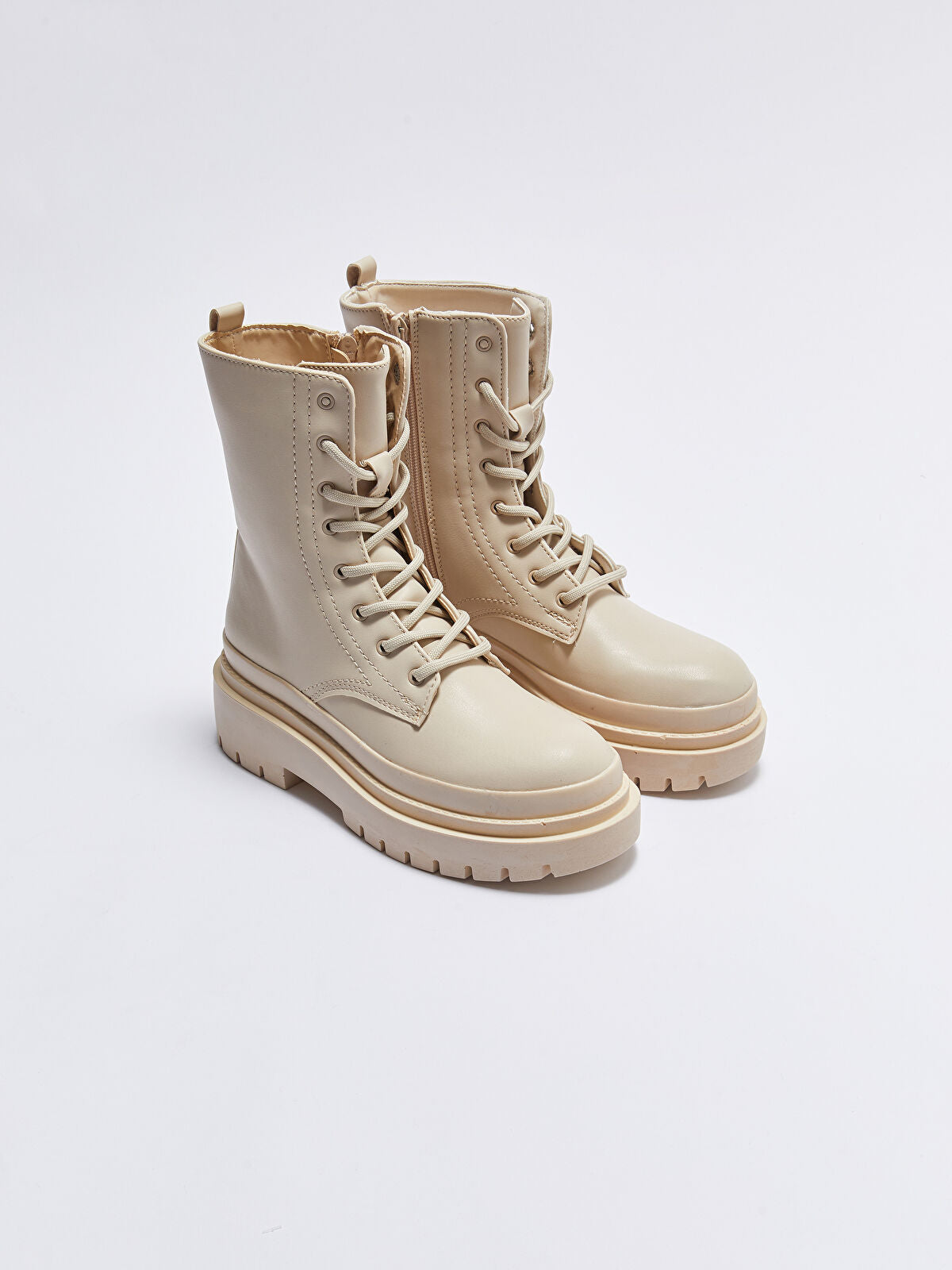 Leather-Look Ankle Women's Heeled Boot