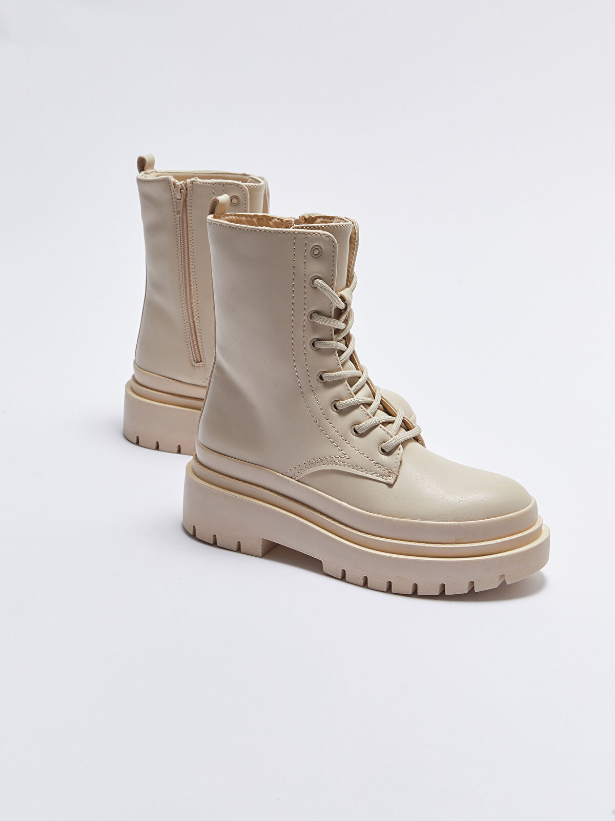 Leather-Look Ankle Women's Heeled Boot