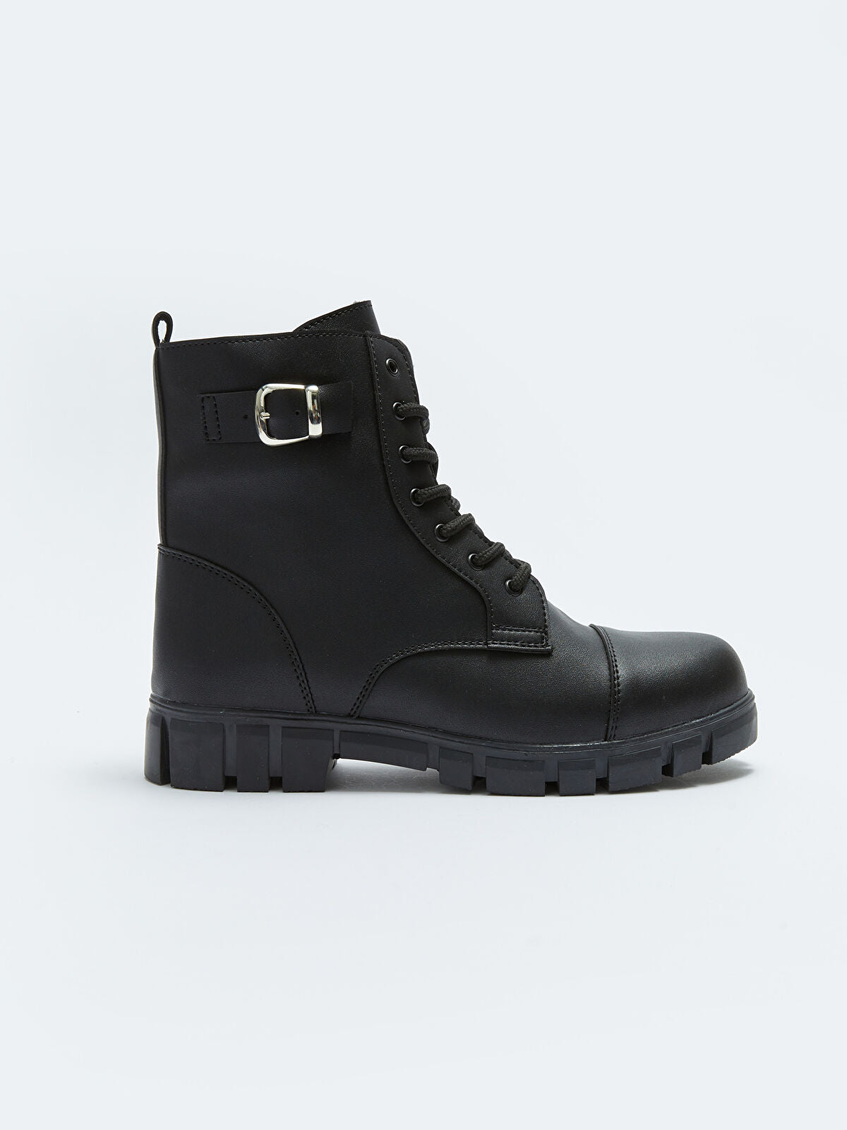 Leather-Look Ankle Women's Winter Boot