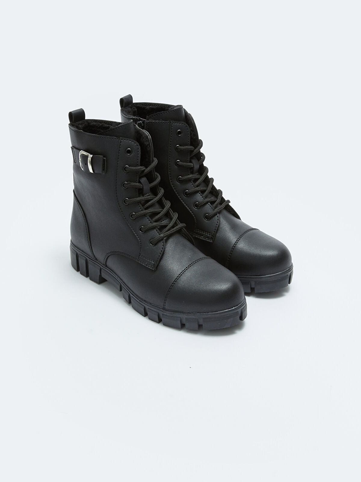 Leather-Look Ankle Women's Winter Boot