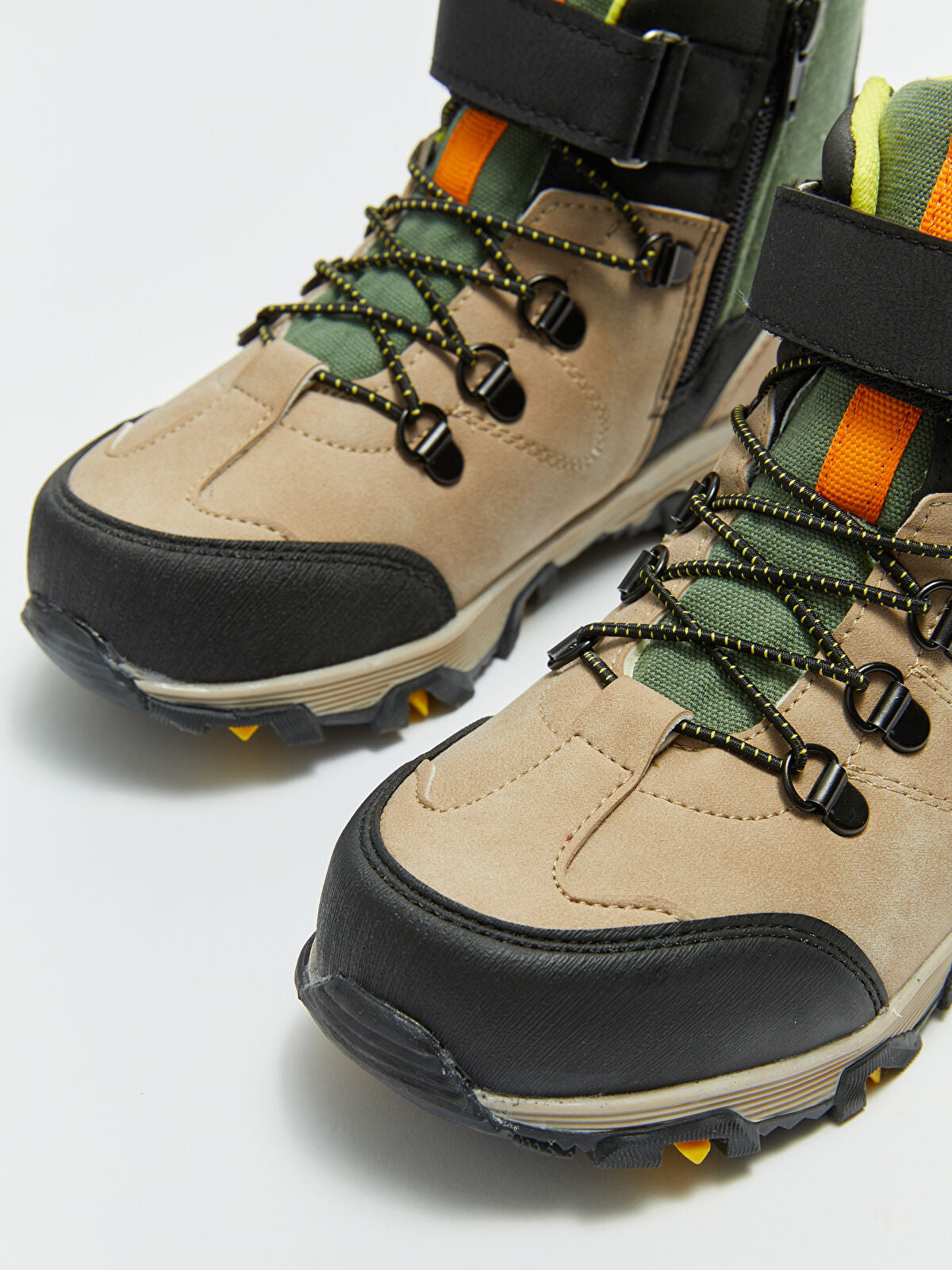 Striped and Buckle Multi-Color Block Boys' Trekking Boot