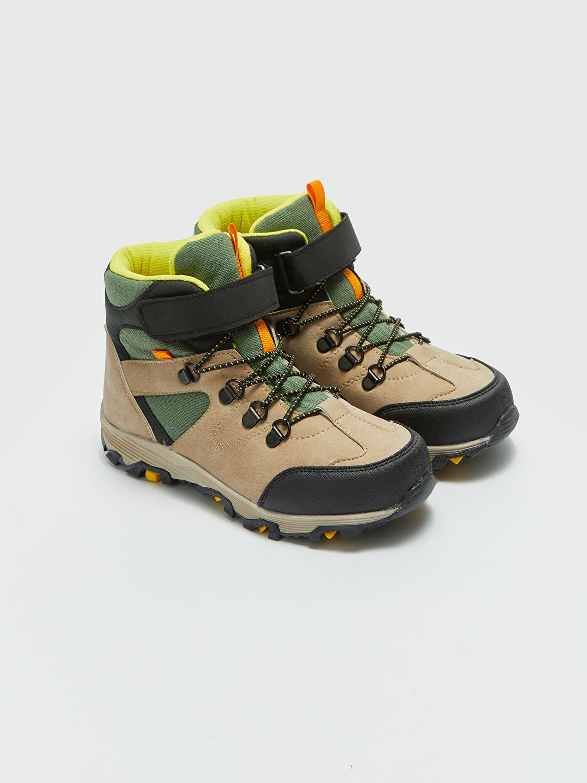 Striped and Buckle Multi-Color Block Boys' Trekking Boot
