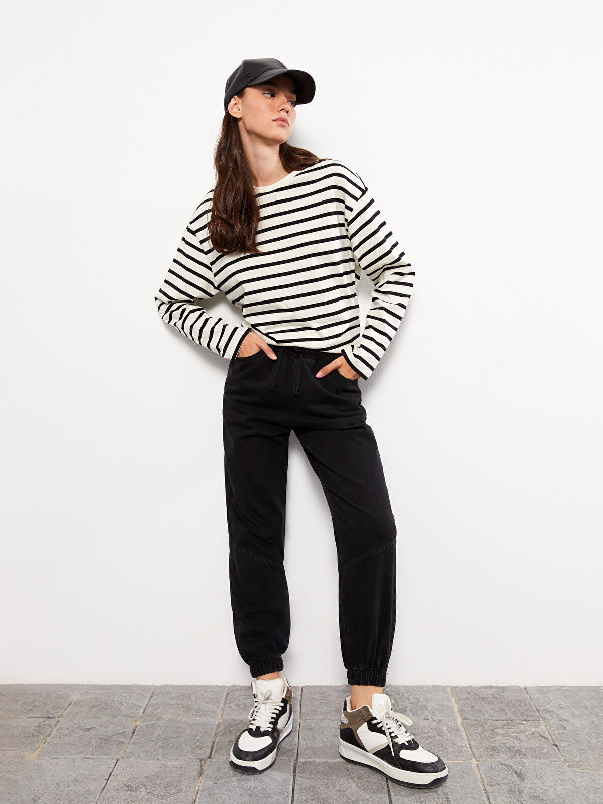 High Waist Women's Jean Jogger Pants