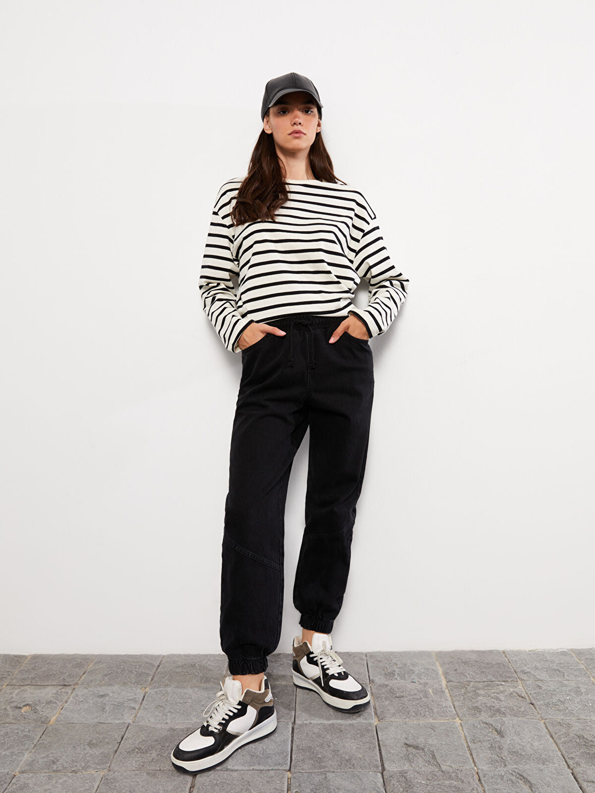 High Waist Women's Jean Jogger Pants