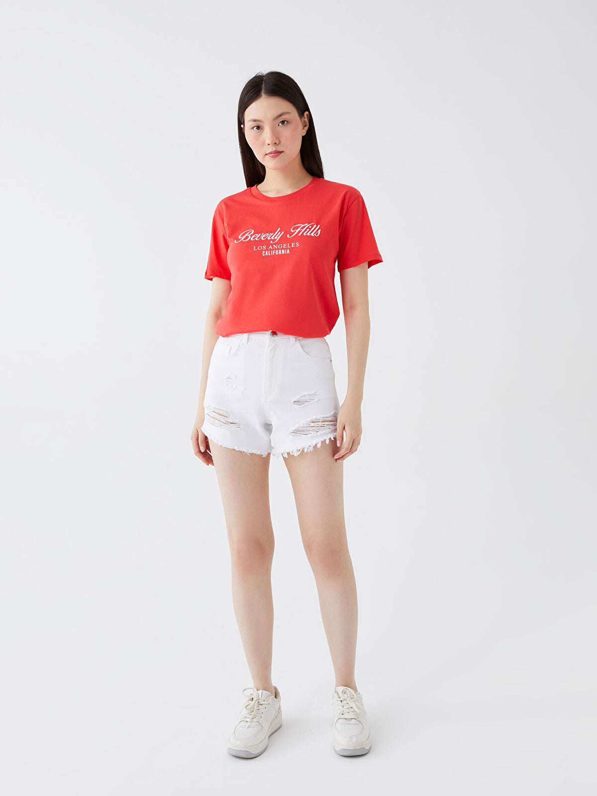 Standard Fit Ripped Detailed Women's Jeans Shorts